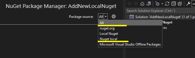 Escolher sources a serem usadas No Visual Studio